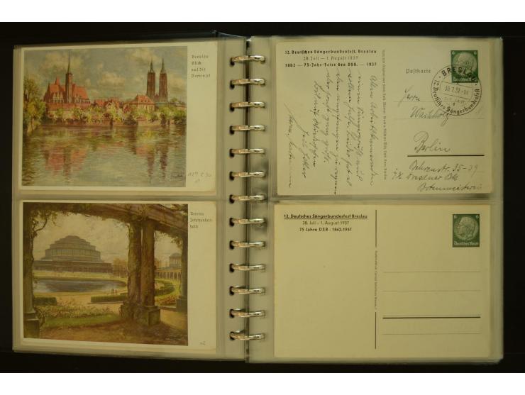 1921/1942, umfangreiche Sammlung mit ca. 450 ungebrauchten und gebrauchten Privatpost-Ganzsachenkarten mit Schwerpunkt III. R
