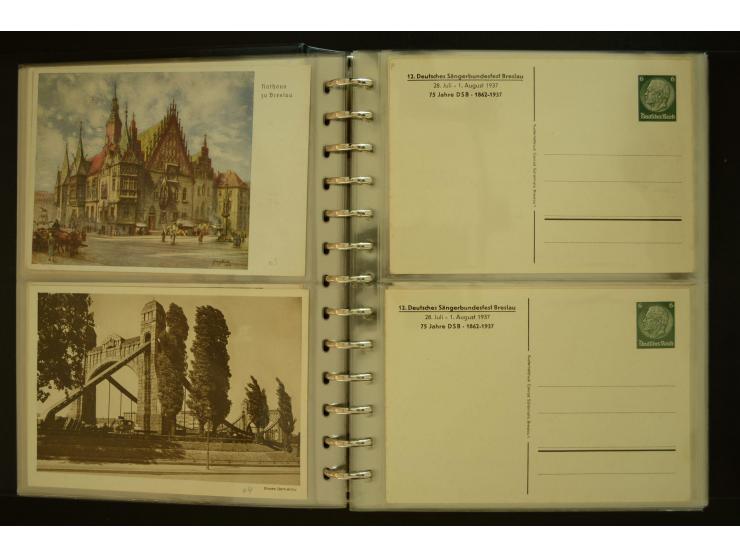 1921/1942, umfangreiche Sammlung mit ca. 450 ungebrauchten und gebrauchten Privatpost-Ganzsachenkarten mit Schwerpunkt III. R