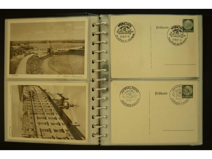 1921/1942, umfangreiche Sammlung mit ca. 450 ungebrauchten und gebrauchten Privatpost-Ganzsachenkarten mit Schwerpunkt III. R