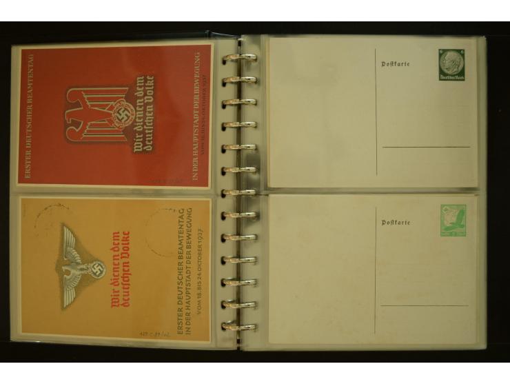1921/1942, umfangreiche Sammlung mit ca. 450 ungebrauchten und gebrauchten Privatpost-Ganzsachenkarten mit Schwerpunkt III. R
