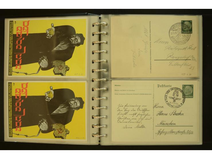 1921/1942, umfangreiche Sammlung mit ca. 450 ungebrauchten und gebrauchten Privatpost-Ganzsachenkarten mit Schwerpunkt III. R