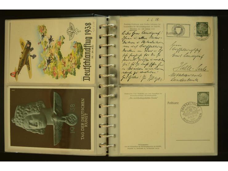 1921/1942, umfangreiche Sammlung mit ca. 450 ungebrauchten und gebrauchten Privatpost-Ganzsachenkarten mit Schwerpunkt III. R