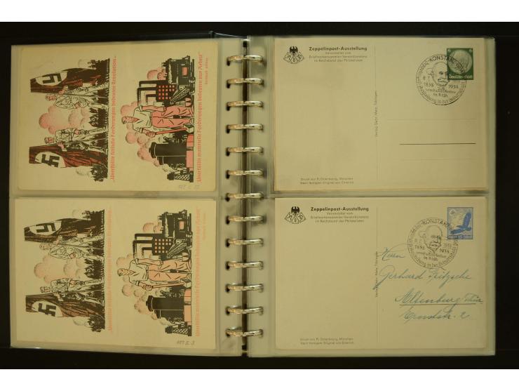 1921/1942, umfangreiche Sammlung mit ca. 450 ungebrauchten und gebrauchten Privatpost-Ganzsachenkarten mit Schwerpunkt III. R