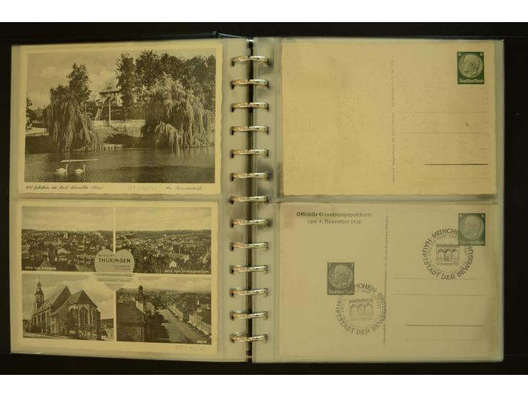 1921/1942, umfangreiche Sammlung mit ca. 450 ungebrauchten und gebrauchten Privatpost-Ganzsachenkarten mit Schwerpunkt III. R