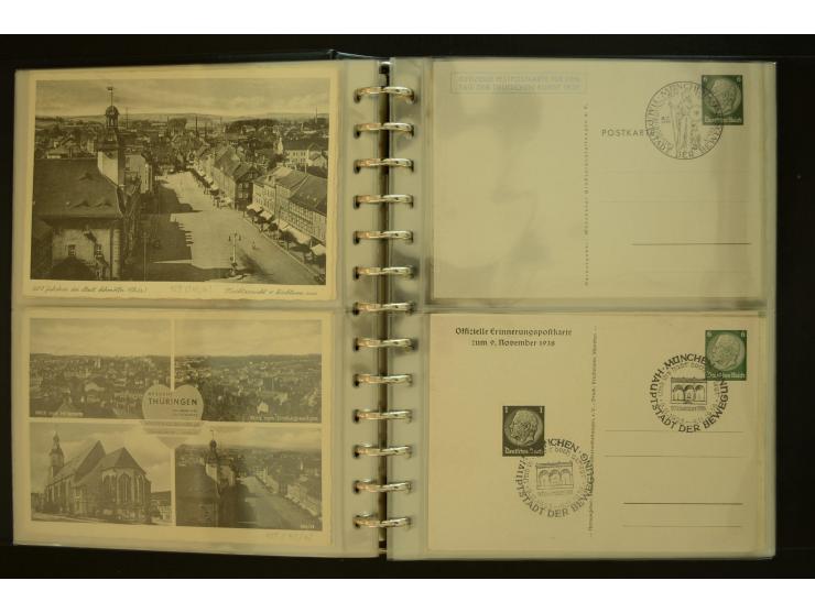 1921/1942, umfangreiche Sammlung mit ca. 450 ungebrauchten und gebrauchten Privatpost-Ganzsachenkarten mit Schwerpunkt III. R