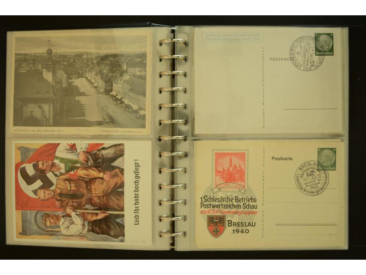 1921/1942, umfangreiche Sammlung mit ca. 450 ungebrauchten und gebrauchten Privatpost-Ganzsachenkarten mit Schwerpunkt III. R
