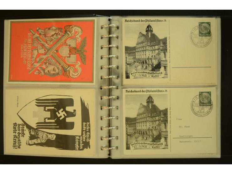 1921/1942, umfangreiche Sammlung mit ca. 450 ungebrauchten und gebrauchten Privatpost-Ganzsachenkarten mit Schwerpunkt III. R