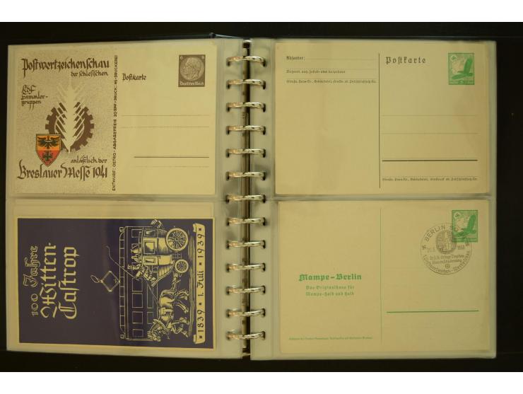 1921/1942, umfangreiche Sammlung mit ca. 450 ungebrauchten und gebrauchten Privatpost-Ganzsachenkarten mit Schwerpunkt III. R