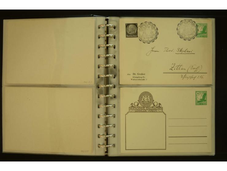 1921/1942, umfangreiche Sammlung mit ca. 450 ungebrauchten und gebrauchten Privatpost-Ganzsachenkarten mit Schwerpunkt III. R