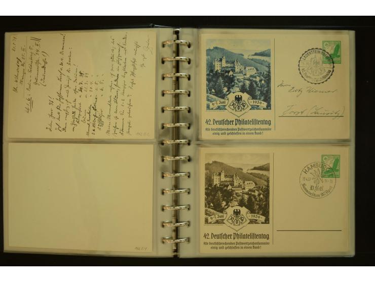 1921/1942, umfangreiche Sammlung mit ca. 450 ungebrauchten und gebrauchten Privatpost-Ganzsachenkarten mit Schwerpunkt III. R