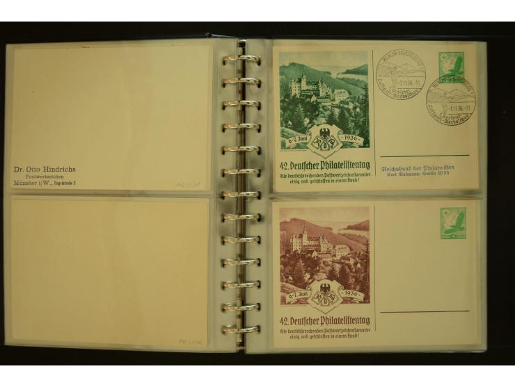 1921/1942, umfangreiche Sammlung mit ca. 450 ungebrauchten und gebrauchten Privatpost-Ganzsachenkarten mit Schwerpunkt III. R