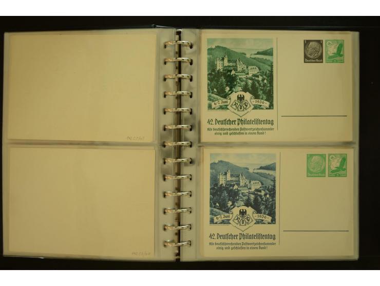 1921/1942, umfangreiche Sammlung mit ca. 450 ungebrauchten und gebrauchten Privatpost-Ganzsachenkarten mit Schwerpunkt III. R