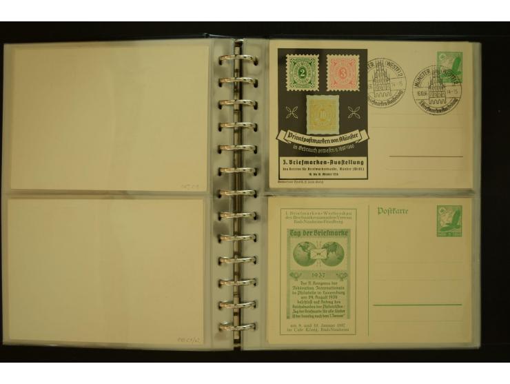 1921/1942, umfangreiche Sammlung mit ca. 450 ungebrauchten und gebrauchten Privatpost-Ganzsachenkarten mit Schwerpunkt III. R