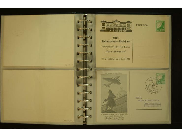 1921/1942, umfangreiche Sammlung mit ca. 450 ungebrauchten und gebrauchten Privatpost-Ganzsachenkarten mit Schwerpunkt III. R