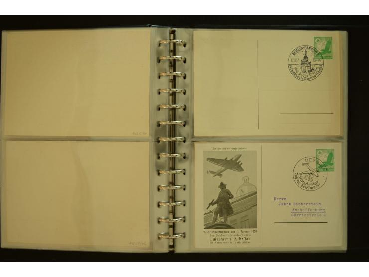 1921/1942, umfangreiche Sammlung mit ca. 450 ungebrauchten und gebrauchten Privatpost-Ganzsachenkarten mit Schwerpunkt III. R