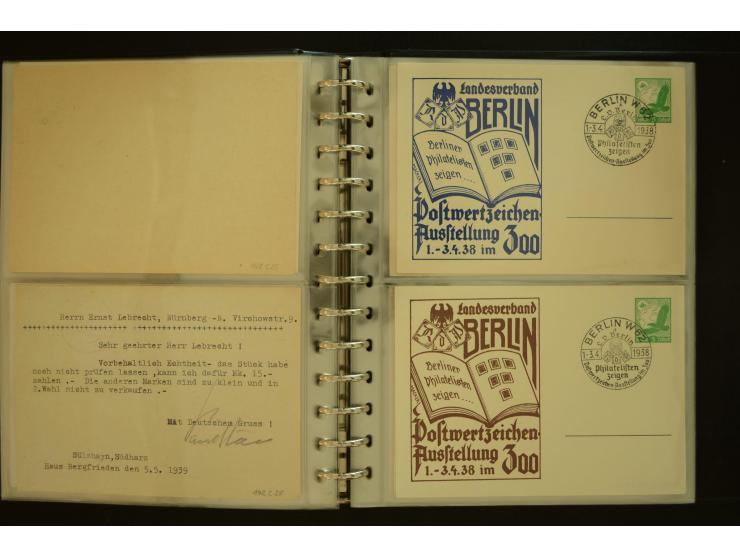 1921/1942, umfangreiche Sammlung mit ca. 450 ungebrauchten und gebrauchten Privatpost-Ganzsachenkarten mit Schwerpunkt III. R