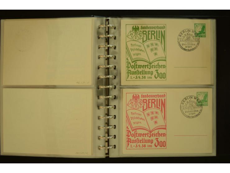 1921/1942, umfangreiche Sammlung mit ca. 450 ungebrauchten und gebrauchten Privatpost-Ganzsachenkarten mit Schwerpunkt III. R