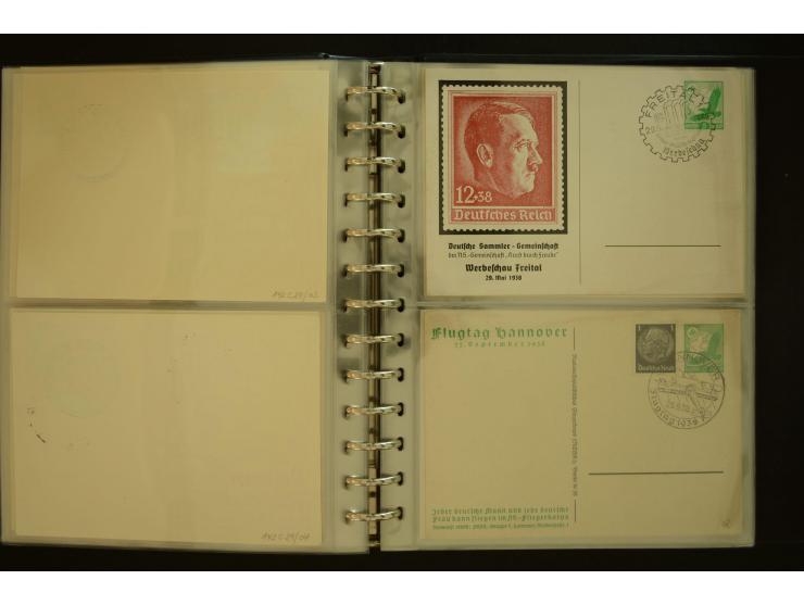 1921/1942, umfangreiche Sammlung mit ca. 450 ungebrauchten und gebrauchten Privatpost-Ganzsachenkarten mit Schwerpunkt III. R
