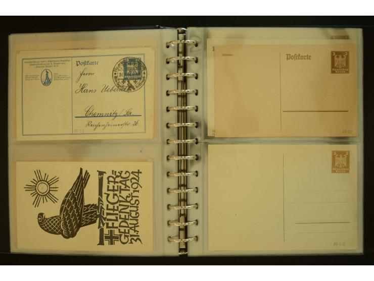 1921/1942, umfangreiche Sammlung mit ca. 450 ungebrauchten und gebrauchten Privatpost-Ganzsachenkarten mit Schwerpunkt III. R