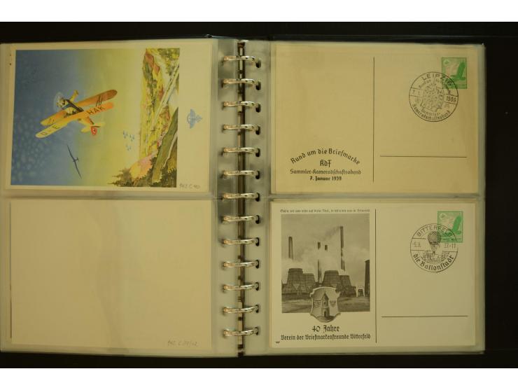 1921/1942, umfangreiche Sammlung mit ca. 450 ungebrauchten und gebrauchten Privatpost-Ganzsachenkarten mit Schwerpunkt III. R