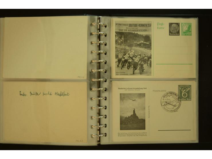 1921/1942, umfangreiche Sammlung mit ca. 450 ungebrauchten und gebrauchten Privatpost-Ganzsachenkarten mit Schwerpunkt III. R