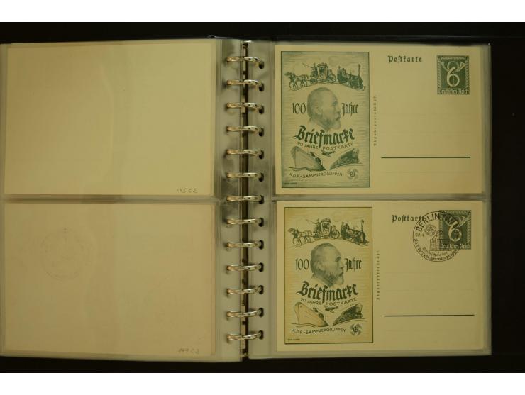 1921/1942, umfangreiche Sammlung mit ca. 450 ungebrauchten und gebrauchten Privatpost-Ganzsachenkarten mit Schwerpunkt III. R