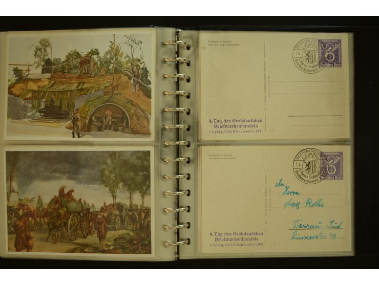 1921/1942, umfangreiche Sammlung mit ca. 450 ungebrauchten und gebrauchten Privatpost-Ganzsachenkarten mit Schwerpunkt III. R