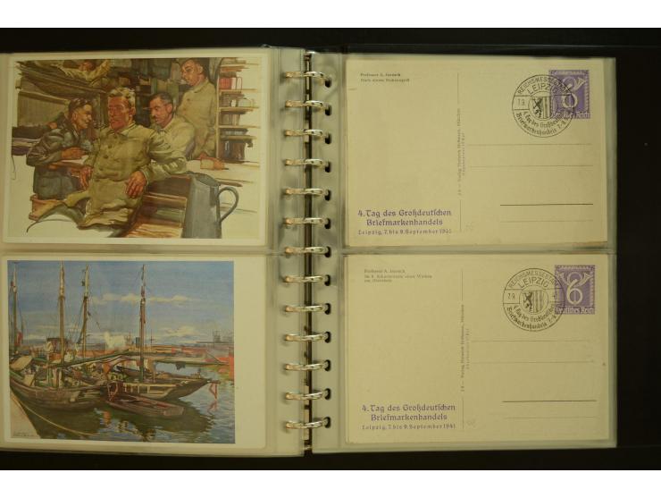 1921/1942, umfangreiche Sammlung mit ca. 450 ungebrauchten und gebrauchten Privatpost-Ganzsachenkarten mit Schwerpunkt III. R