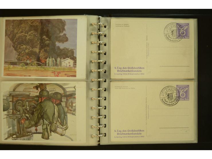 1921/1942, umfangreiche Sammlung mit ca. 450 ungebrauchten und gebrauchten Privatpost-Ganzsachenkarten mit Schwerpunkt III. R