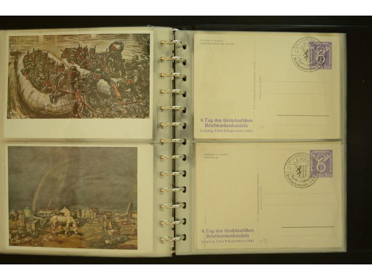 1921/1942, umfangreiche Sammlung mit ca. 450 ungebrauchten und gebrauchten Privatpost-Ganzsachenkarten mit Schwerpunkt III. R
