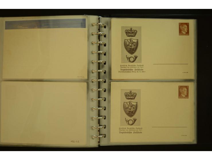 1921/1942, umfangreiche Sammlung mit ca. 450 ungebrauchten und gebrauchten Privatpost-Ganzsachenkarten mit Schwerpunkt III. R