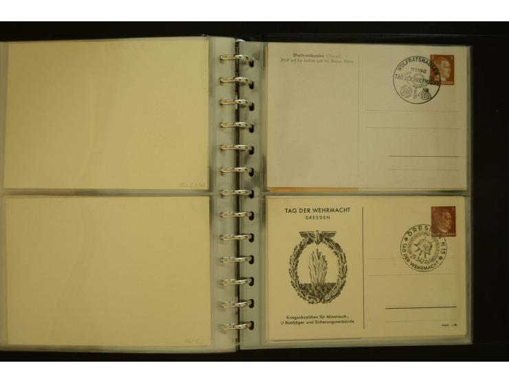 1921/1942, umfangreiche Sammlung mit ca. 450 ungebrauchten und gebrauchten Privatpost-Ganzsachenkarten mit Schwerpunkt III. R