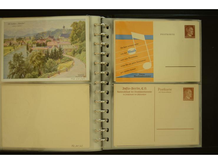 1921/1942, umfangreiche Sammlung mit ca. 450 ungebrauchten und gebrauchten Privatpost-Ganzsachenkarten mit Schwerpunkt III. R