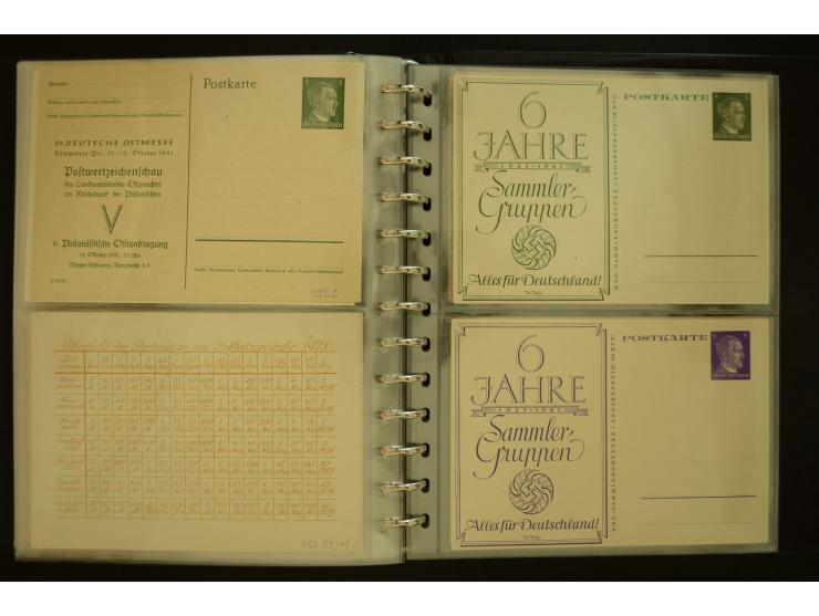 1921/1942, umfangreiche Sammlung mit ca. 450 ungebrauchten und gebrauchten Privatpost-Ganzsachenkarten mit Schwerpunkt III. R