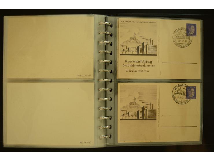 1921/1942, umfangreiche Sammlung mit ca. 450 ungebrauchten und gebrauchten Privatpost-Ganzsachenkarten mit Schwerpunkt III. R