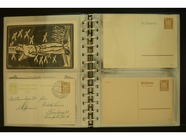 1921/1942, umfangreiche Sammlung mit ca. 450 ungebrauchten und gebrauchten Privatpost-Ganzsachenkarten mit Schwerpunkt III. R