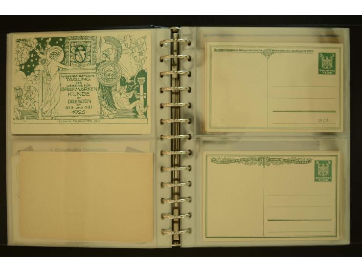 1921/1942, umfangreiche Sammlung mit ca. 450 ungebrauchten und gebrauchten Privatpost-Ganzsachenkarten mit Schwerpunkt III. R