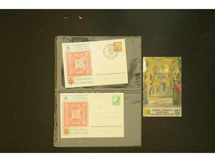 1921/1942, umfangreiche Sammlung mit ca. 450 ungebrauchten und gebrauchten Privatpost-Ganzsachenkarten mit Schwerpunkt III. R