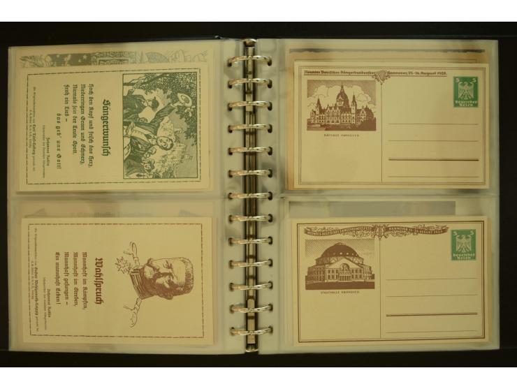 1921/1942, umfangreiche Sammlung mit ca. 450 ungebrauchten und gebrauchten Privatpost-Ganzsachenkarten mit Schwerpunkt III. R