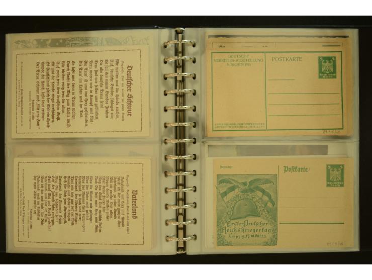 1921/1942, umfangreiche Sammlung mit ca. 450 ungebrauchten und gebrauchten Privatpost-Ganzsachenkarten mit Schwerpunkt III. R