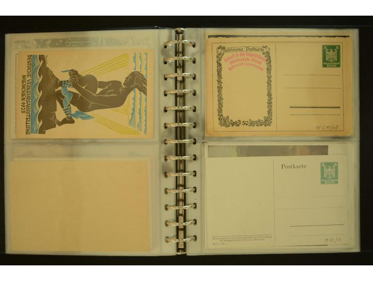 1921/1942, umfangreiche Sammlung mit ca. 450 ungebrauchten und gebrauchten Privatpost-Ganzsachenkarten mit Schwerpunkt III. R