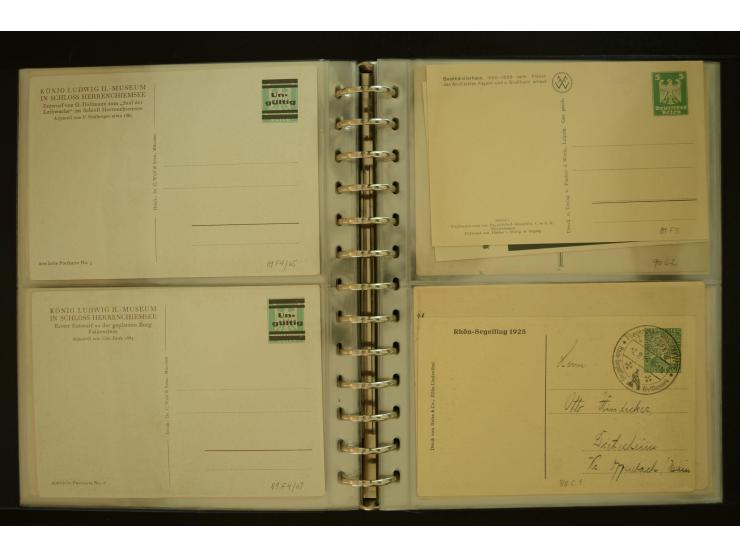 1921/1942, umfangreiche Sammlung mit ca. 450 ungebrauchten und gebrauchten Privatpost-Ganzsachenkarten mit Schwerpunkt III. R