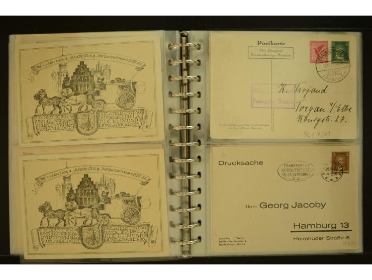 1921/1942, umfangreiche Sammlung mit ca. 450 ungebrauchten und gebrauchten Privatpost-Ganzsachenkarten mit Schwerpunkt III. R