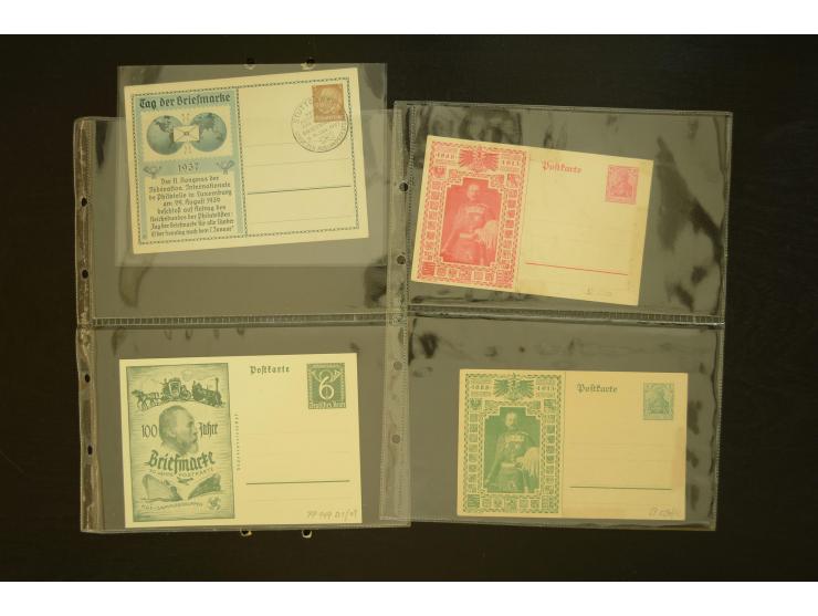 1921/1942, umfangreiche Sammlung mit ca. 450 ungebrauchten und gebrauchten Privatpost-Ganzsachenkarten mit Schwerpunkt III. R