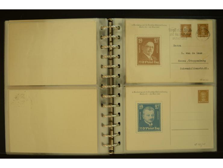 1921/1942, umfangreiche Sammlung mit ca. 450 ungebrauchten und gebrauchten Privatpost-Ganzsachenkarten mit Schwerpunkt III. R