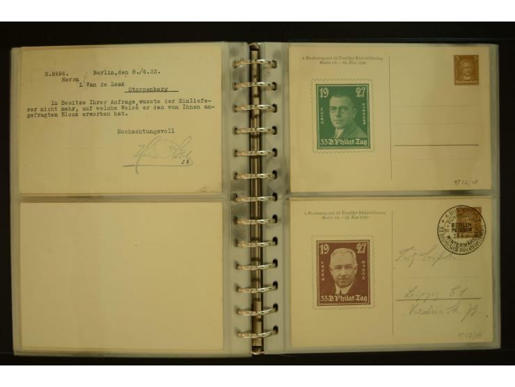 1921/1942, umfangreiche Sammlung mit ca. 450 ungebrauchten und gebrauchten Privatpost-Ganzsachenkarten mit Schwerpunkt III. R