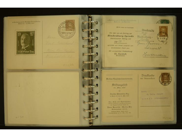 1921/1942, umfangreiche Sammlung mit ca. 450 ungebrauchten und gebrauchten Privatpost-Ganzsachenkarten mit Schwerpunkt III. R