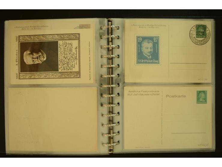 1921/1942, umfangreiche Sammlung mit ca. 450 ungebrauchten und gebrauchten Privatpost-Ganzsachenkarten mit Schwerpunkt III. R