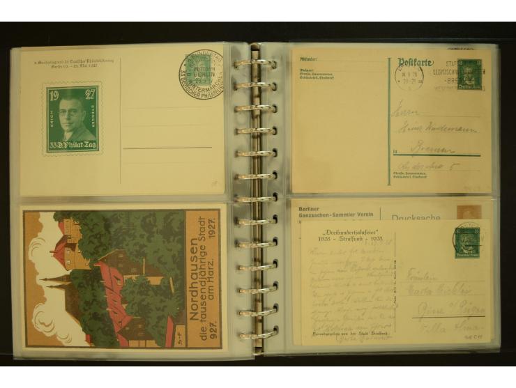 1921/1942, umfangreiche Sammlung mit ca. 450 ungebrauchten und gebrauchten Privatpost-Ganzsachenkarten mit Schwerpunkt III. R