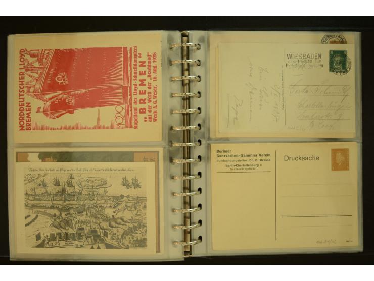 1921/1942, umfangreiche Sammlung mit ca. 450 ungebrauchten und gebrauchten Privatpost-Ganzsachenkarten mit Schwerpunkt III. R